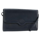 GUCCI Schultertasche Leder Navy Gold Auth BA12947-1