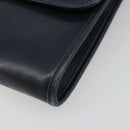 GUCCI Schultertasche Leder Navy Gold Auth BA12947-8