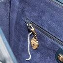 GUCCI Schultertasche Leder Navy Gold Auth BA12947-22