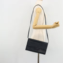 GUCCI Schultertasche Leder Navy Gold Auth BA12947-23