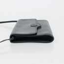 GUCCI Schultertasche Leder Navy Gold Auth BA12947-4