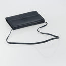 GUCCI Schultertasche Leder Navy Gold Auth BA12947-7