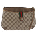 GUCCI GG Supreme Web Sherry Line Bag PVC Beige Gold 904 02 026 Auth BA12949-1