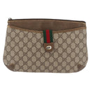 GUCCI GG Supreme Web Sherry Line Bag PVC Beige Gold 904 02 026 Auth BA12949-13