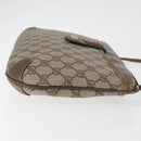 GUCCI GG Supreme Web Sherry Line Bag PVC Beige Gold 904 02 026 Auth BA12949-3