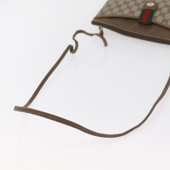 GUCCI GG Supreme Web Sherry Line Bag PVC Beige Gold 904 02 026 Auth BA12949