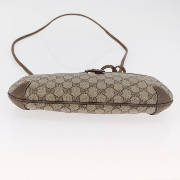GUCCI GG Supreme Web Sherry Line Bag PVC Beige Gold 904 02 026 Auth BA12949