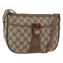 GUCCI GG Supreme Web Sherry Line Bag PVC Beige Gold 89 02 032 Auth BA12950-1