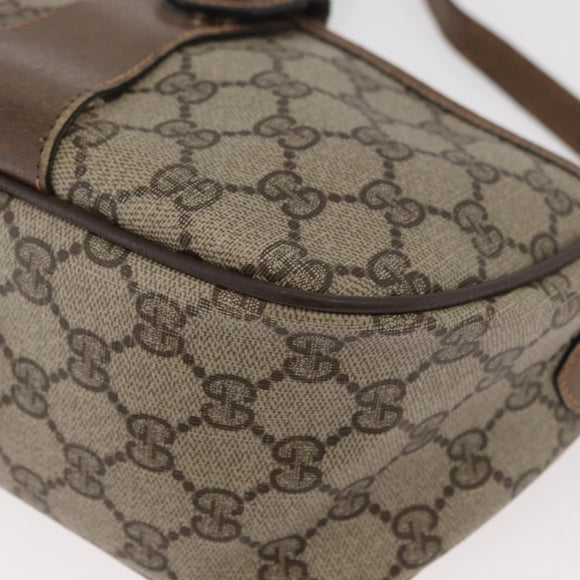 GUCCI GG Supreme Web Sherry Line Bag PVC Beige Gold 89 02 032 Auth BA12950