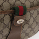 GUCCI GG Supreme Web Sherry Line Bag PVC Beige Gold 89 02 032 Auth BA12950-15