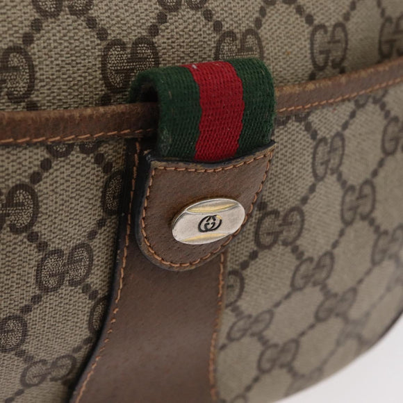 GUCCI GG Supreme Web Sherry Line Bag PVC Beige Gold 89 02 032 Auth BA12950