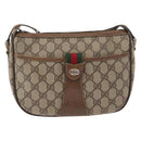 GUCCI GG Supreme Web Sherry Line Bag PVC Beige Gold 89 02 032 Auth BA12950-2