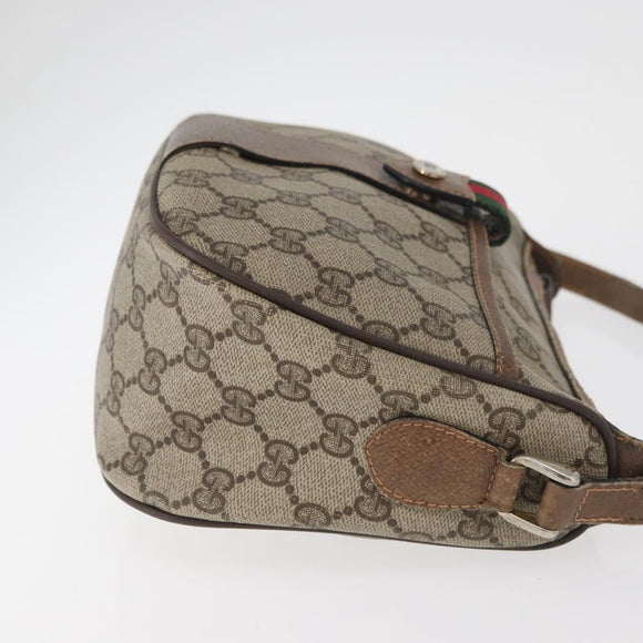GUCCI GG Supreme Web Sherry Line Bag PVC Beige Gold 89 02 032 Auth BA12950