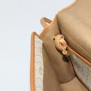 Christian Dior Honeycomb Canvas Shoulder Bag PVC Beige Gold Auth BA12951-20