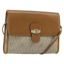 Christian Dior Honeycomb Canvas Shoulder Bag PVC Beige Gold Auth BA12951-1