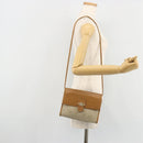 Christian Dior Honeycomb Canvas Shoulder Bag PVC Beige Gold Auth BA12951-21