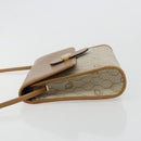 Christian Dior Honeycomb Canvas Shoulder Bag PVC Beige Gold Auth BA12951-4
