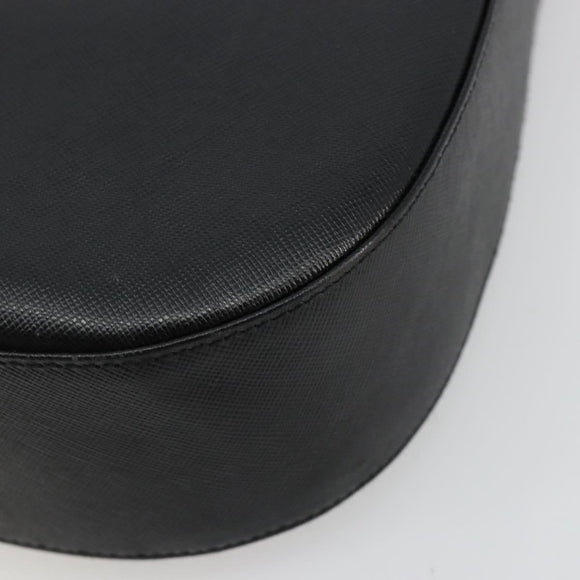 Salvatore Ferragamo Gancini Shoulder Bag Leather Black Silver Auth BA12954