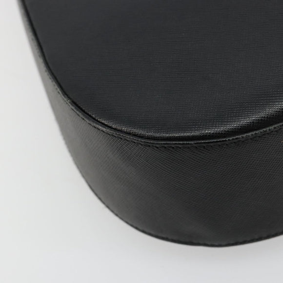 Salvatore Ferragamo Gancini Shoulder Bag Leather Black Silver Auth BA12954