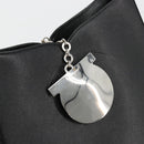 Salvatore Ferragamo Gancini Shoulder Bag Leather Black Silver Auth BA12954-14