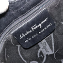 Salvatore Ferragamo Gancini Shoulder Bag Leather Black Silver Auth BA12954-15