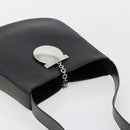 Salvatore Ferragamo Gancini Shoulder Bag Leather Black Silver Auth BA12954-6