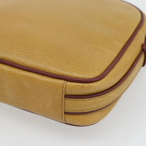 CARTIER Must Line Shoulder Bag Leather Yellow Gold Auth BA12956