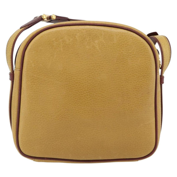 CARTIER Must Line Shoulder Bag Leather Yellow Gold Auth BA12956