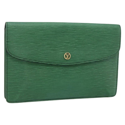 LOUIS VUITTON Epi Montaigne 27 Clutch Bag Green M52654 LV Auth BA12957