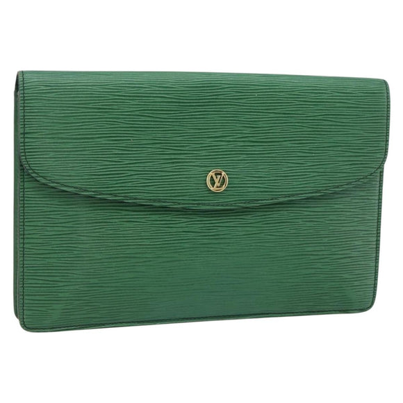 LOUIS VUITTON Epi Montaigne 27 Clutch Bag Green M52654 LV Auth BA12957
