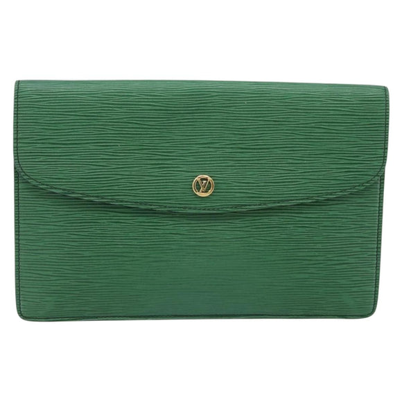 LOUIS VUITTON Epi Montaigne 27 Clutch Bag Green M52654 LV Auth BA12957