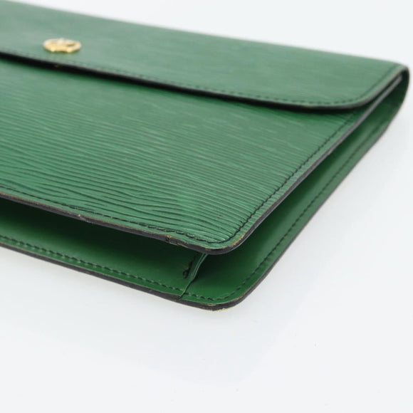 LOUIS VUITTON Epi Montaigne 27 Clutch Bag Green M52654 LV Auth BA12957