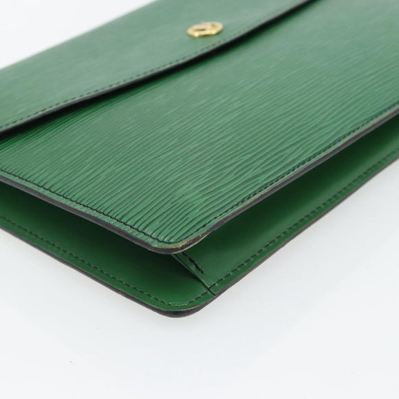 LOUIS VUITTON Epi Montaigne 27 Clutch Bag Green M52654 LV Auth BA12957