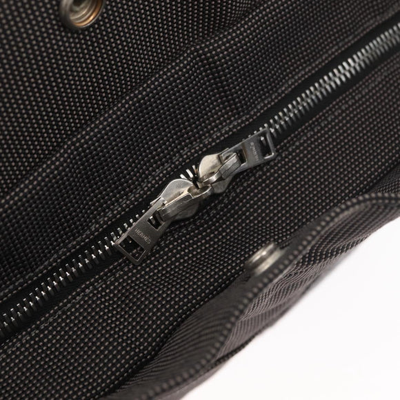 HERMES Her LineMM Hand Bag Canvas Gray Silver Auth BA12968A