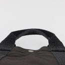 HERMES Her LineMM Hand Bag Canvas Gray Silver Auth BA12968A-8