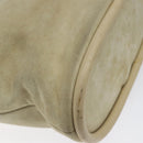 GUCCI Shoulder Bag Suede Beige Gold Auth BA1297-9