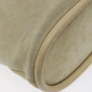 GUCCI Shoulder Bag Suede Beige Gold Auth BA1297-13