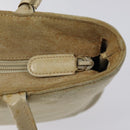 GUCCI Shoulder Bag Suede Beige Gold Auth BA1297-15