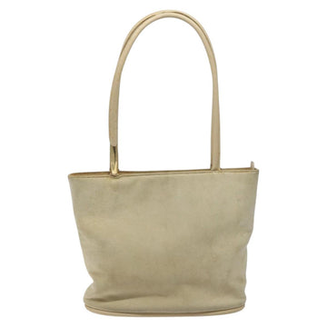 GUCCI Shoulder Bag Suede Beige Gold Auth BA1297 - 0