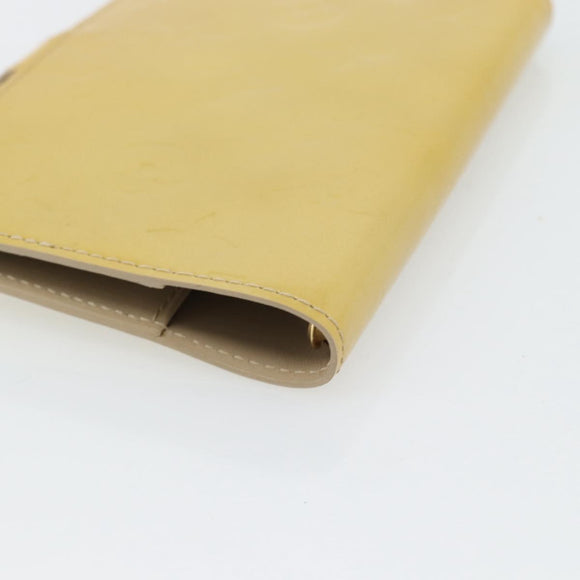 LOUIS VUITTON Vernis Agenda PM Tagesplaner Hülle Beige R21001 LV Auth BA12970A
