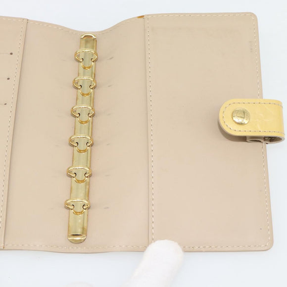 LOUIS VUITTON Vernis Agenda PM Tagesplaner Hülle Beige R21001 LV Auth BA12970A