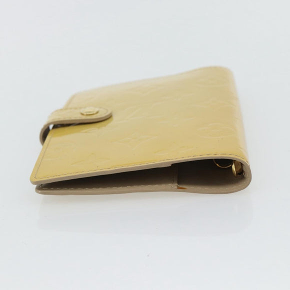 LOUIS VUITTON Vernis Agenda PM Tagesplaner Hülle Beige R21001 LV Auth BA12970A