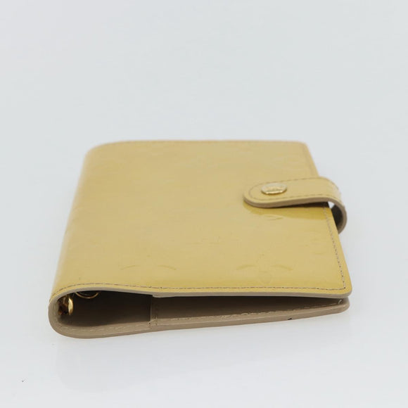 LOUIS VUITTON Vernis Agenda PM Tagesplaner Hülle Beige R21001 LV Auth BA12970A