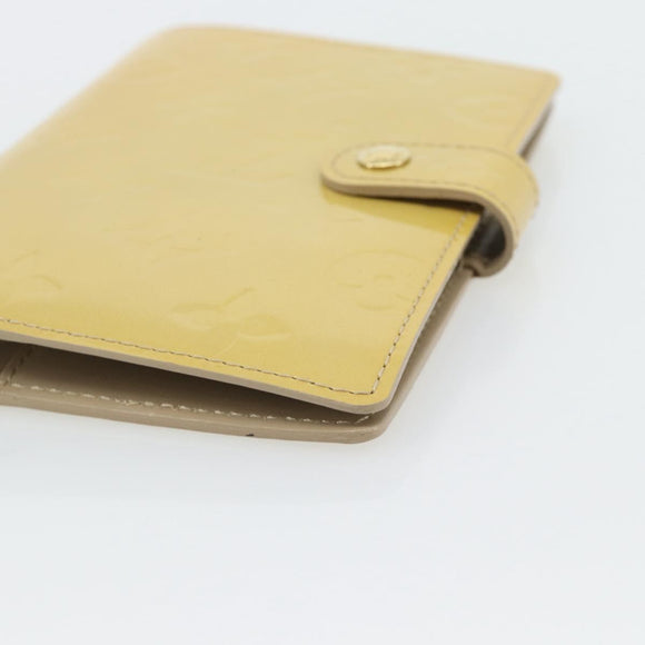 LOUIS VUITTON Vernis Agenda PM Tagesplaner Hülle Beige R21001 LV Auth BA12970A