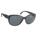 CHANEL Matelasse Sunglasses Plastic Lamb Skin Black CC Auth BA12975M-1