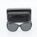CHANEL Matelasse Sunglasses Plastic Lamb Skin Black CC Auth BA12975M-12