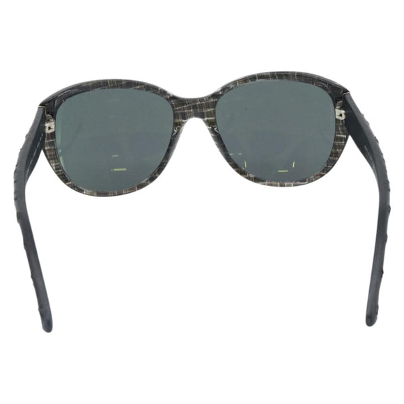 CHANEL Matelasse Sunglasses Plastic Lamb Skin Black CC Auth BA12975M