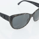 CHANEL Matelasse Sunglasses Plastic Lamb Skin Black CC Auth BA12975M-7