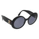 CHANEL COCO Mark Sunglasses plastic Black CC Auth BA12977-1