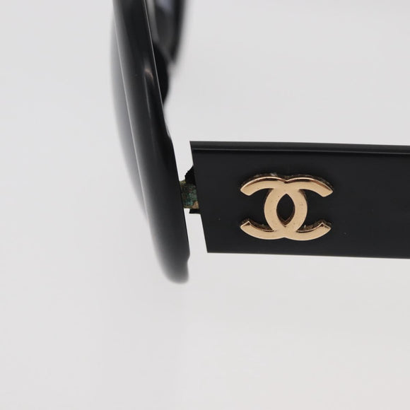 CHANEL COCO Mark Sunglasses plastic Black CC Auth BA12977